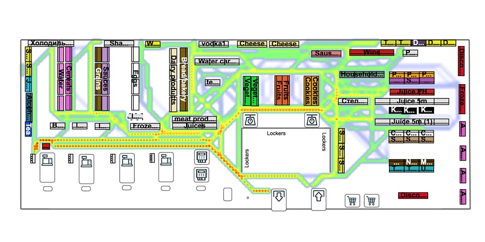 Теплова карта руху відвідувачів у сервісі PlanoHero