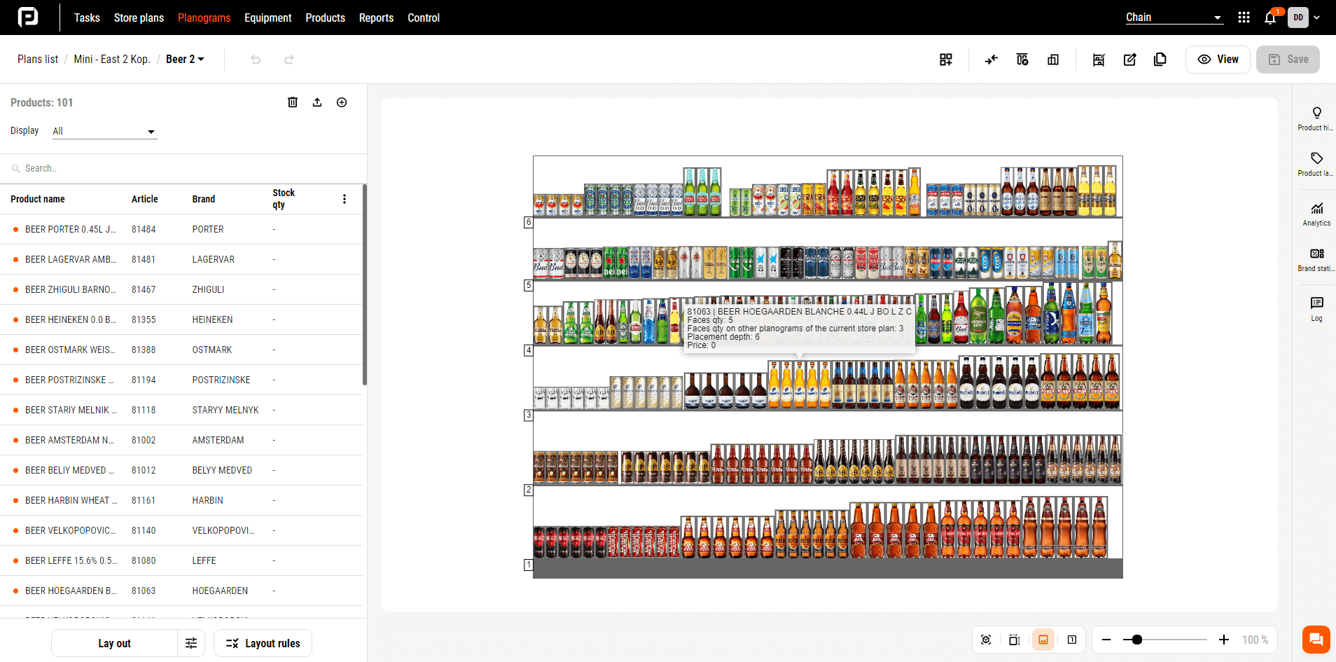 Beer planogram