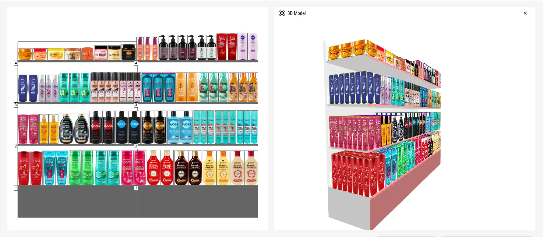 Planogram shampoo